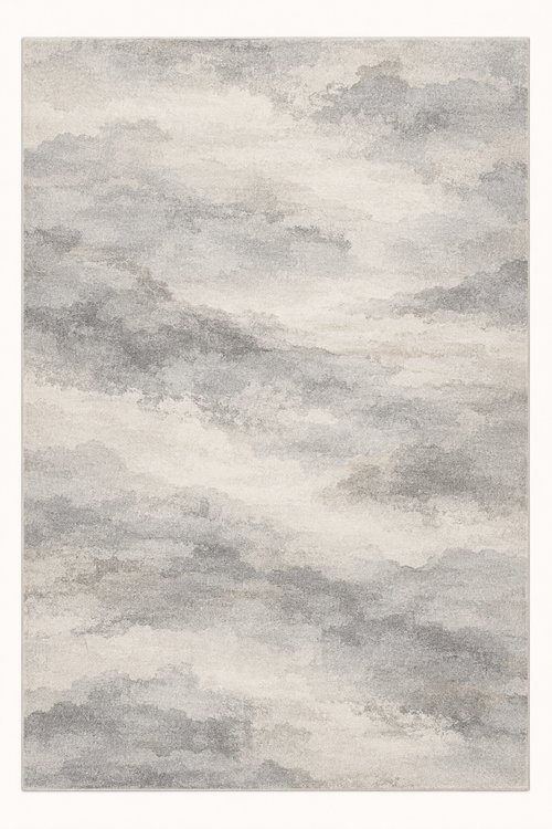 Luminelle Aurielle Mist Modern Abstract Area Rug — digital design render