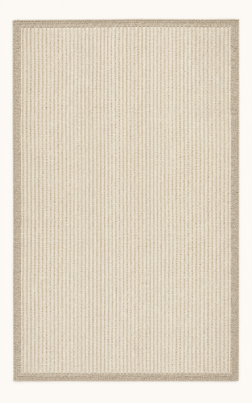 Luminelle Aveline Ivory Wool Textured Area Rug — digital design render