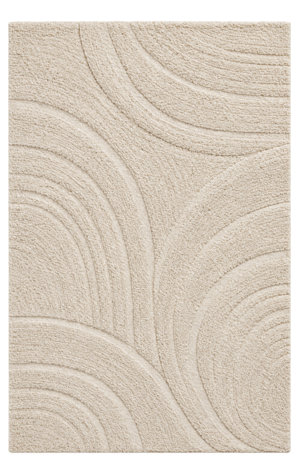 Luminelle Celine Cream Wool Textured Area Rug — digital design render