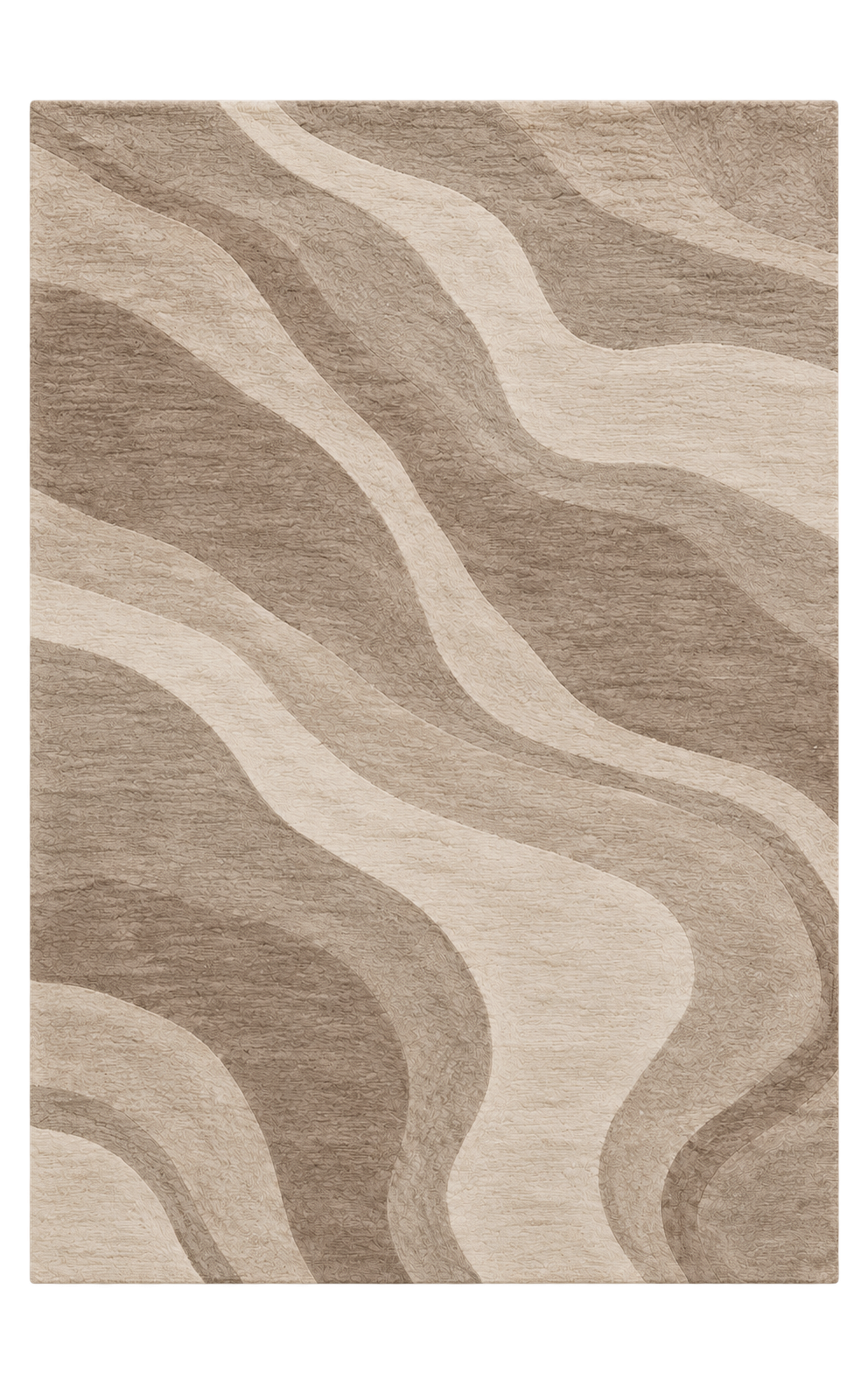 Luminelle Elara Taupe Wool Textured Area Rug — digital design render