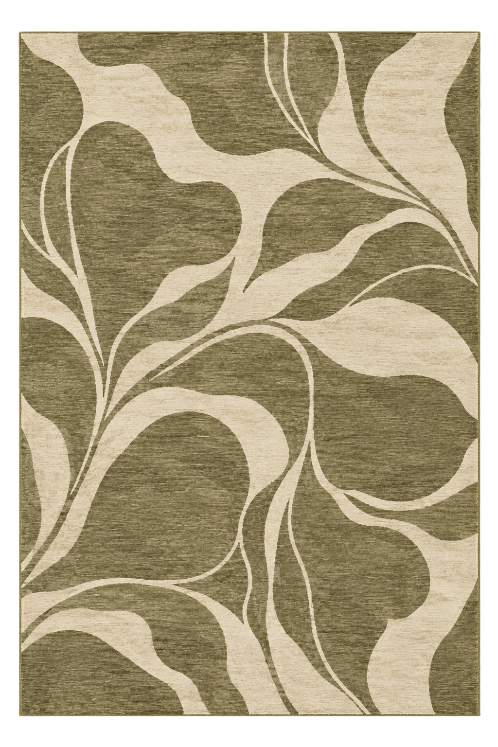 Luminelle Florielle Olive Modern Abstract Area Rug — digital design render