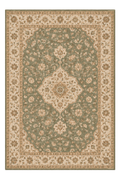 Luminelle Isolde Sage Vintage Medallion Area Rug — digital design render