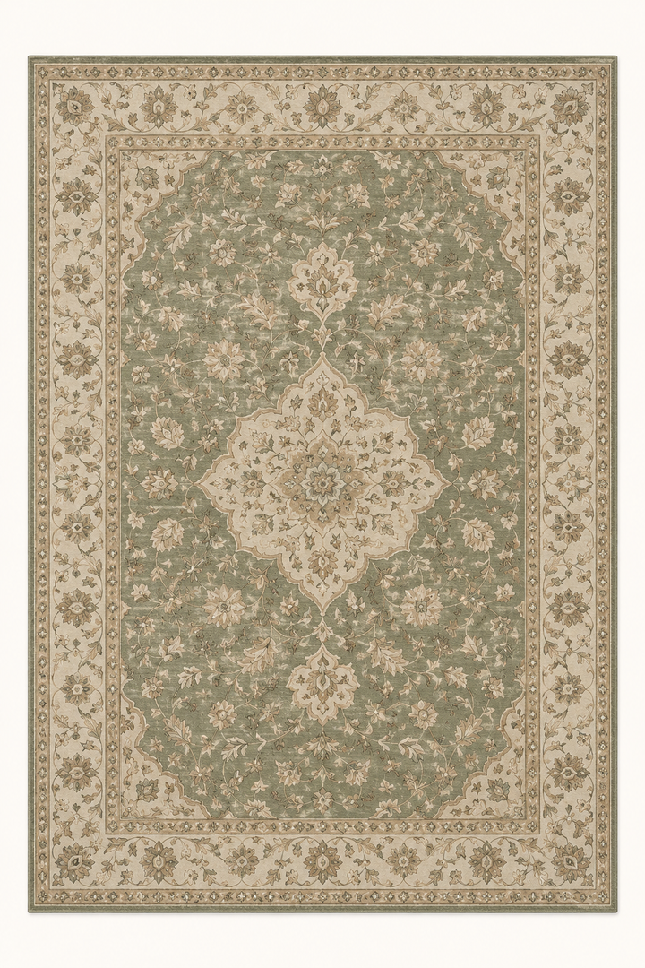 Lumitelle Isolde Sage Vintage Medallion Area Rug