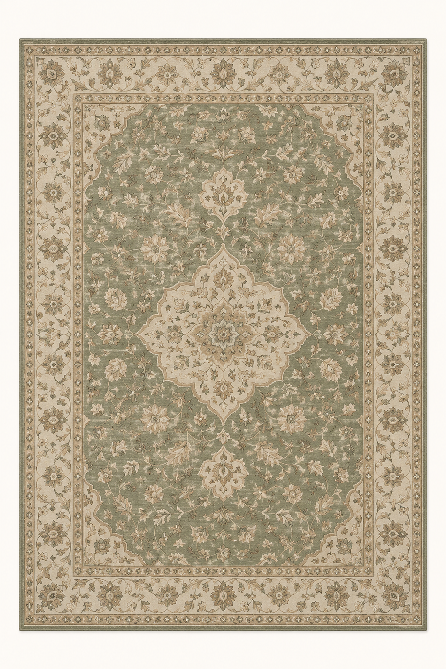 Lumitelle Isolde Sage Vintage Medallion Area Rug