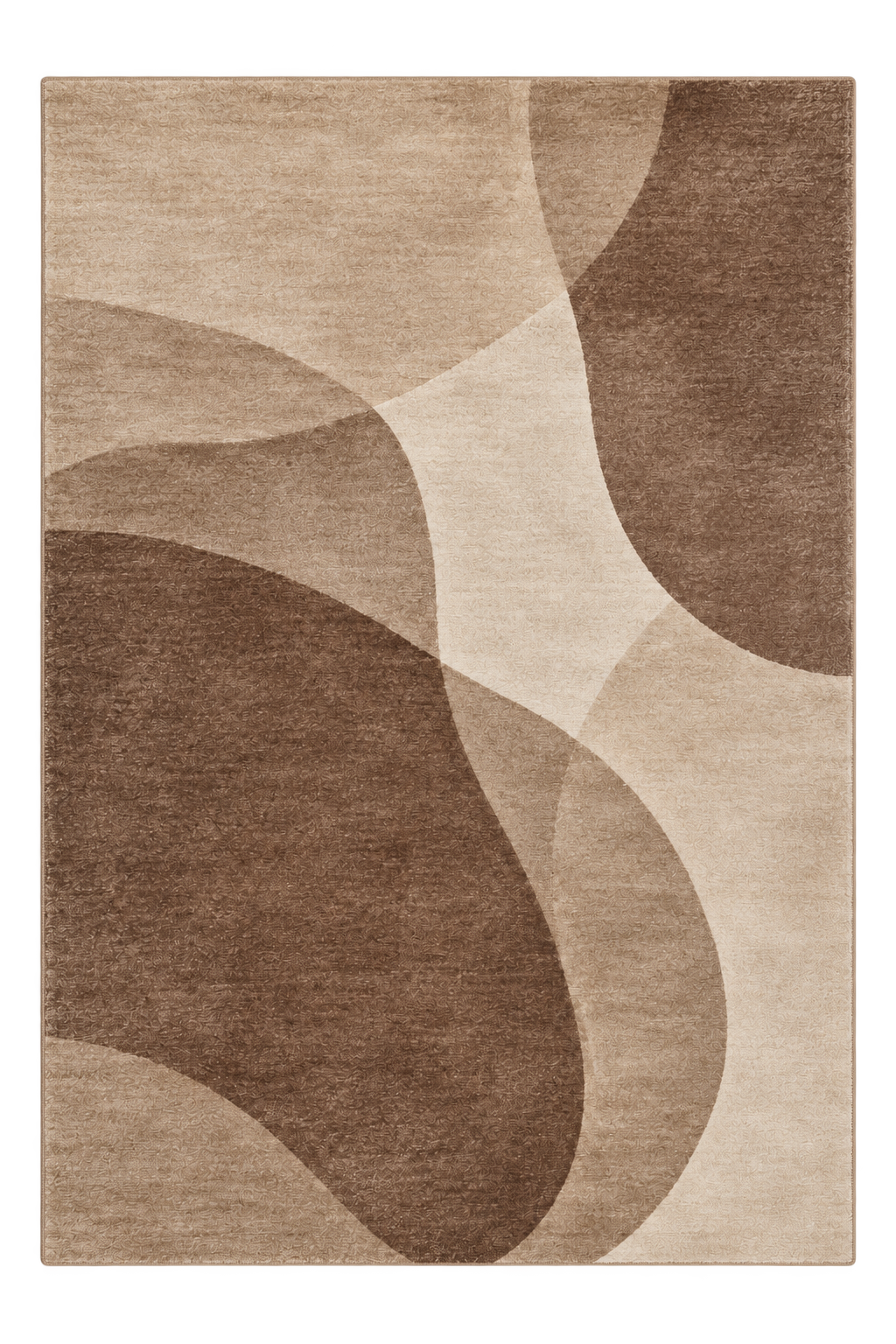 Luminelle Renelle Mocha Modern Abstract Area Rug — digital design render