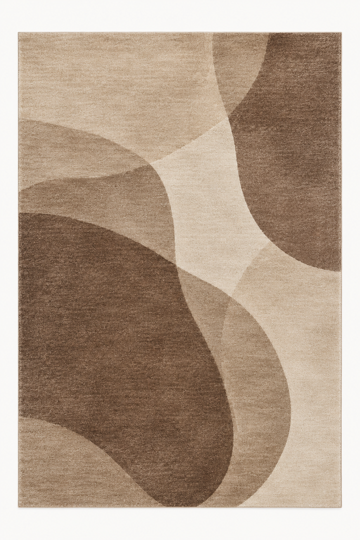 Lumitelle Renelle Mocha Modern Abstract Area Rug