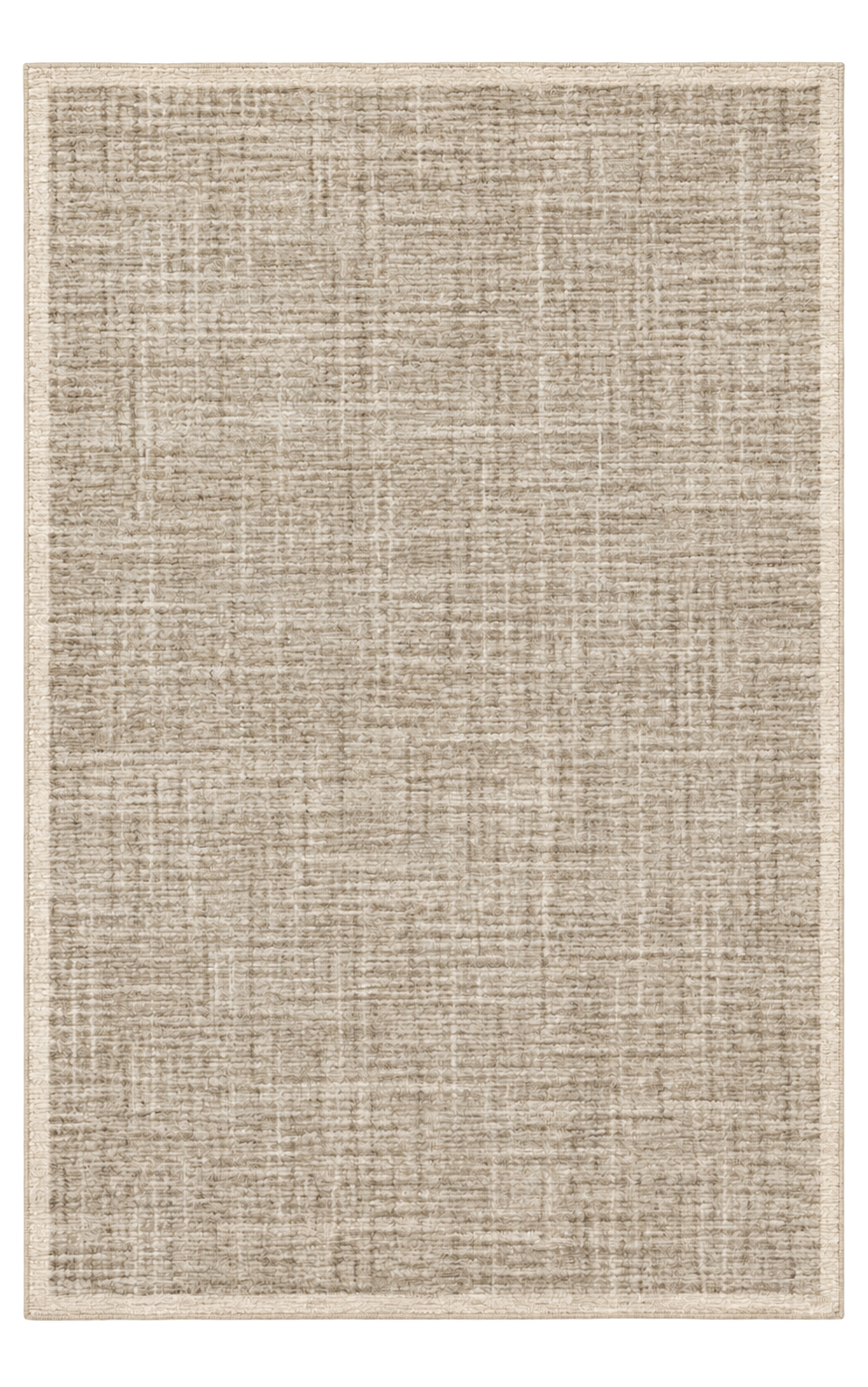 Luminelle Solenne Oatmeal Wool Textured Area Rug — digital design render