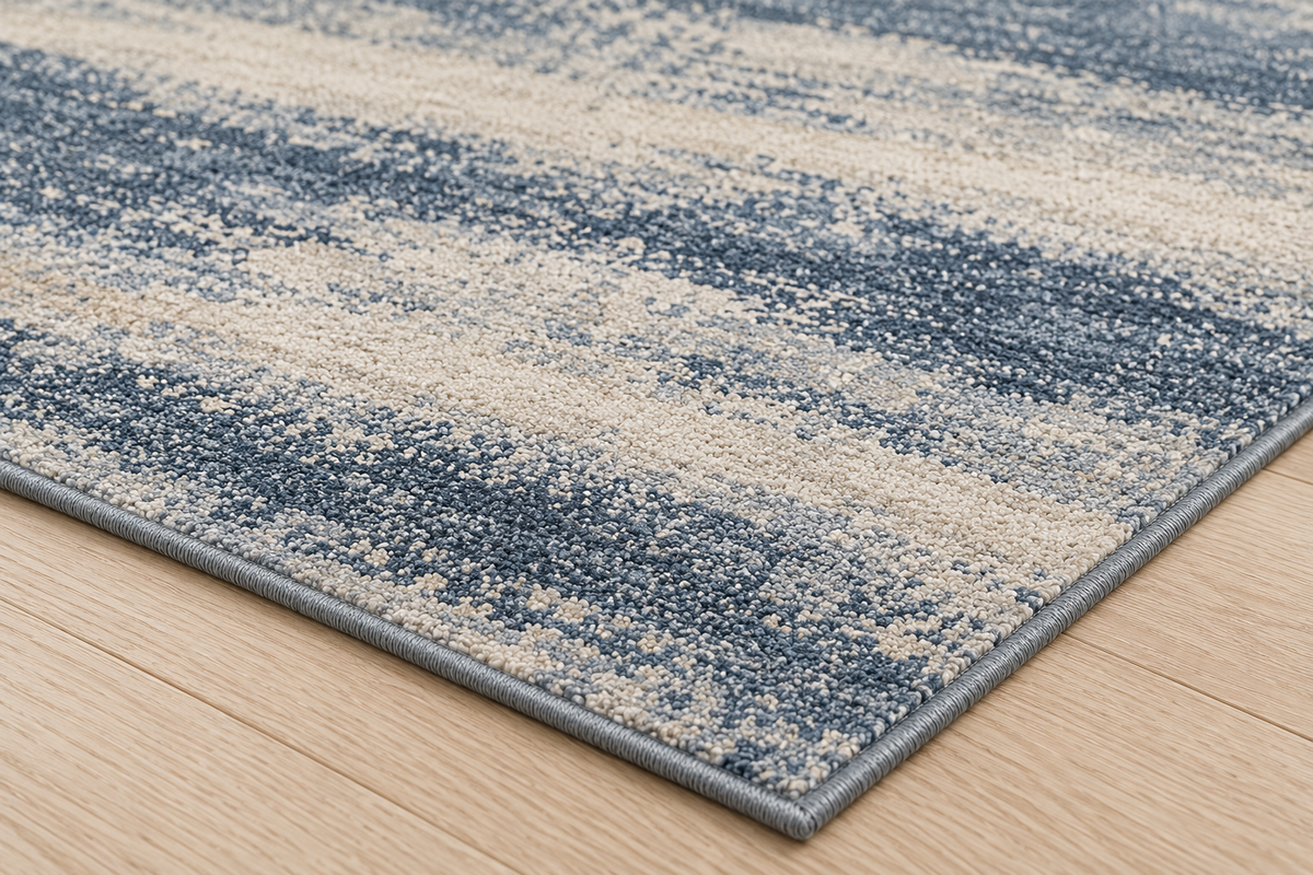 Lumitelle Seraphine Slate Modern Abstract Area Rug — rug texture and edge detail visualization
